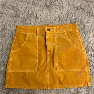 Mustard yellow corduroy skirt